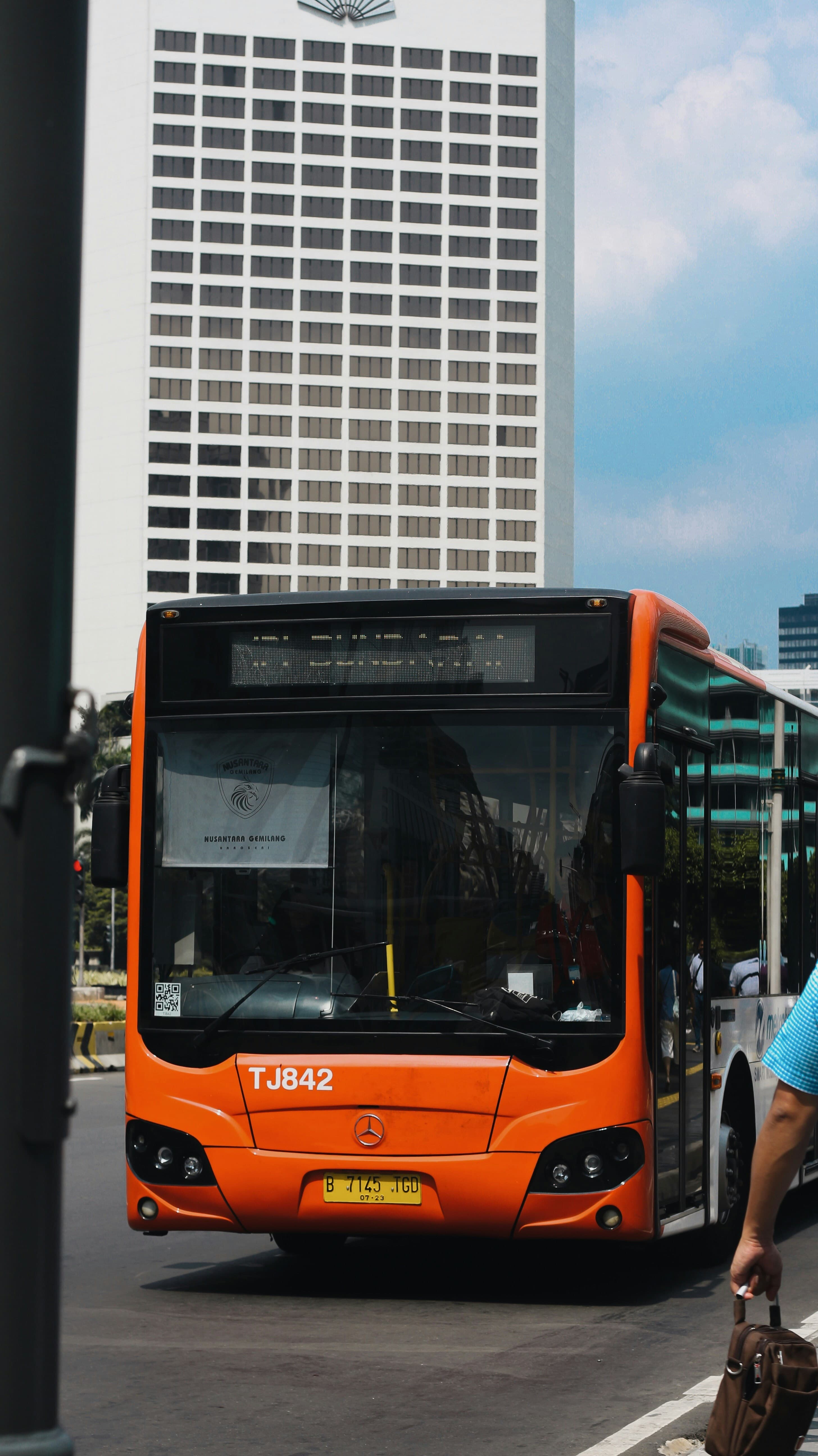 Modern luxury highway coach bus